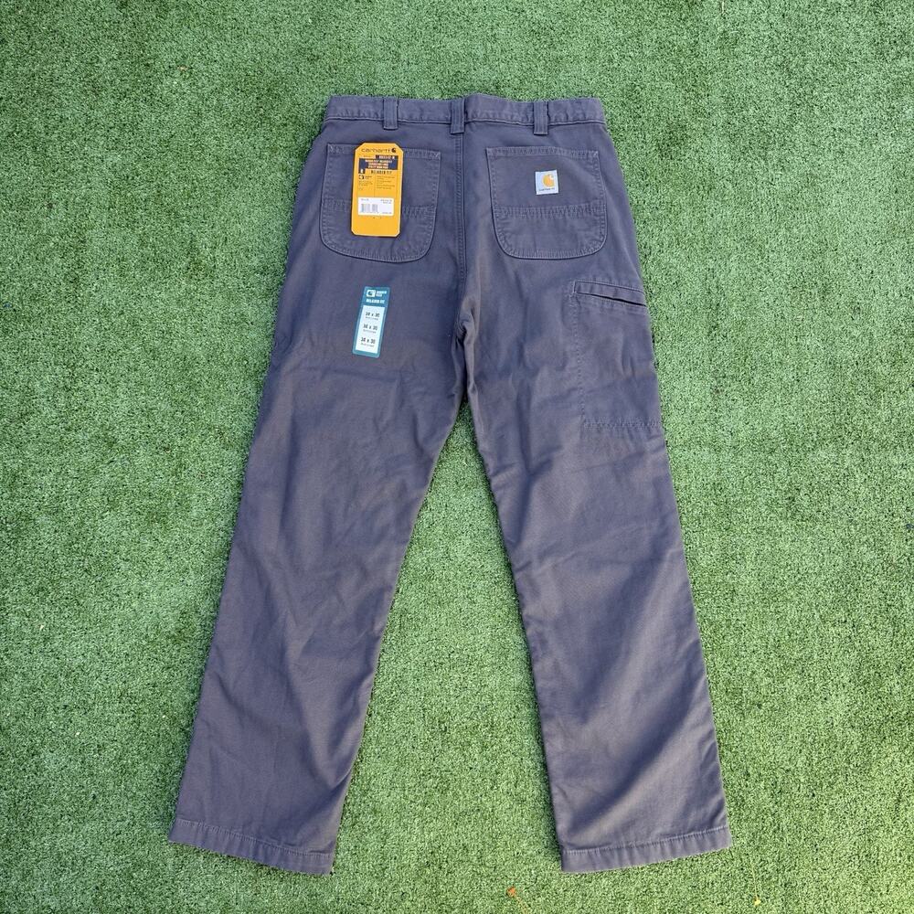 Carhartt Rugged Flex Relaxed Fit Canvas Knit Lined Work Pants 34x30 Gray NWT